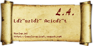 László Acicét névjegykártya